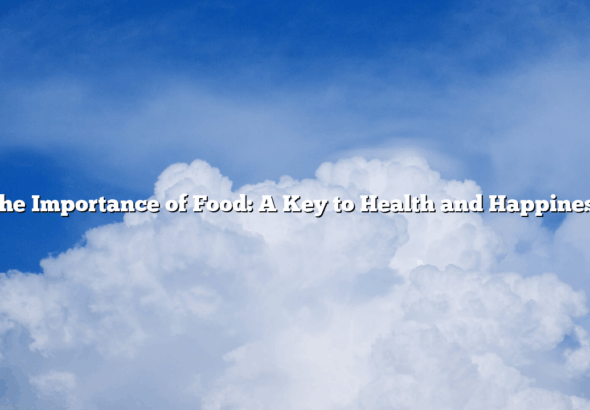 The Importance of Food: A Key to Health and Happiness
